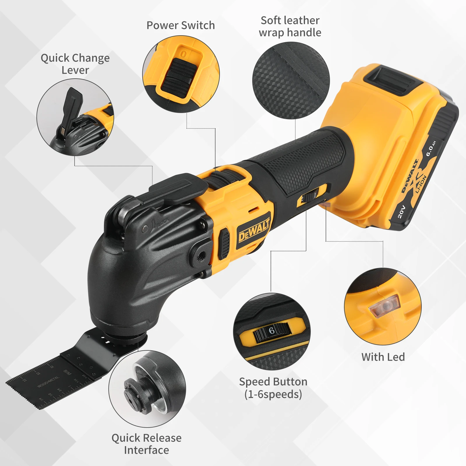 Dewalt New Quick release Brushless Oscillating tool Multi functional tool Renovator Electric trimmer  for Dewalt 20V Battery