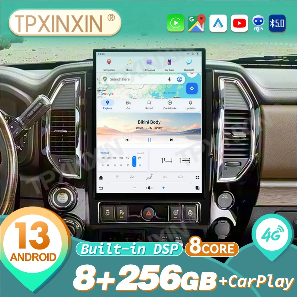 

15,6-дюймовый Qualcomm для Nissan Titan 2020 ~ 2025 Android Carplay автомобильный радиоприемник автомобильный мультимедийный стереоплеер GPS Navigat головное устройство