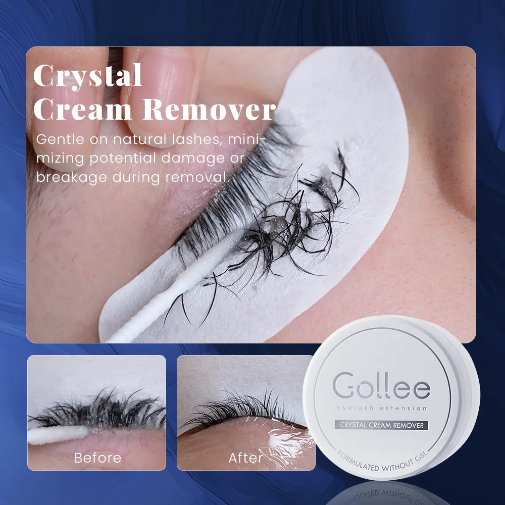 

Gollee Cream Remover for Lash Quick Unloading Adhesive Low Irritation Floral Fragrance Professional Eyelashes Glue Remover Tools