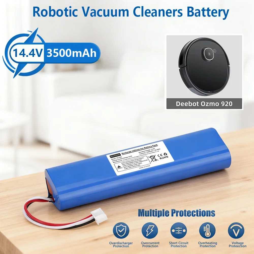 14.4V Li-ion Battery Replacement for Ecovacs Deebot Ozmo 900 901 930 937 N8 N8 Pro, 2800mAh Capacity, Easy Installation