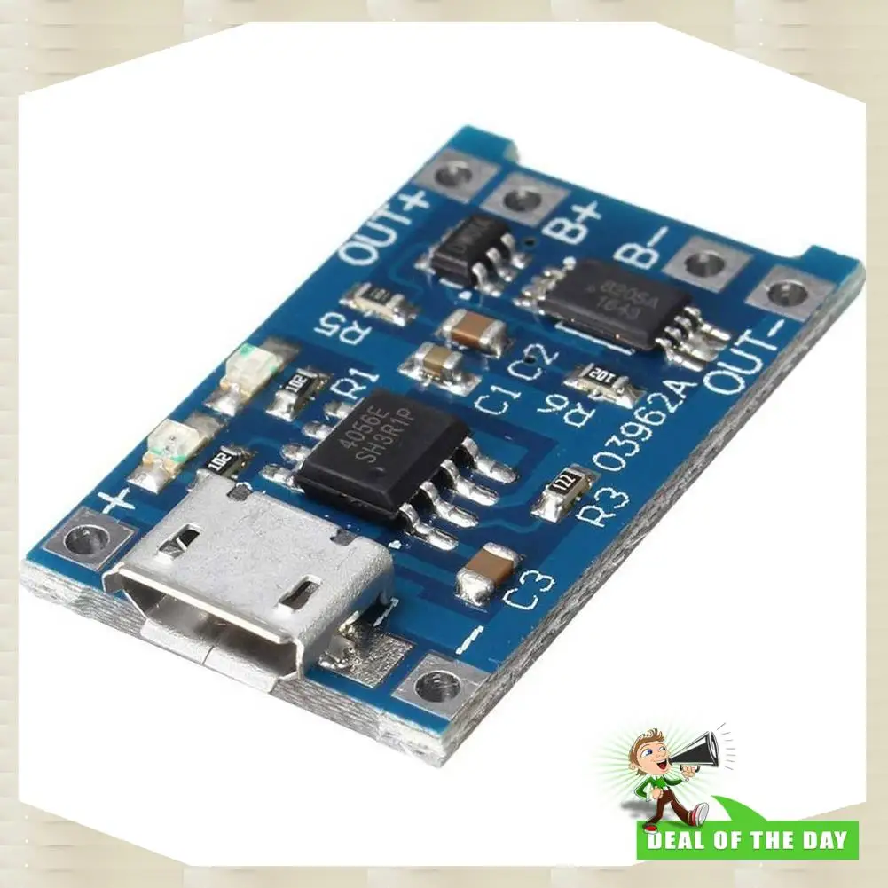 24-Hour Delivery 10Pcs 5V 1A 18650 Lithium Battery Charging Board TP4056 Lithium Battery Charging Board Micro-USB Charge Module