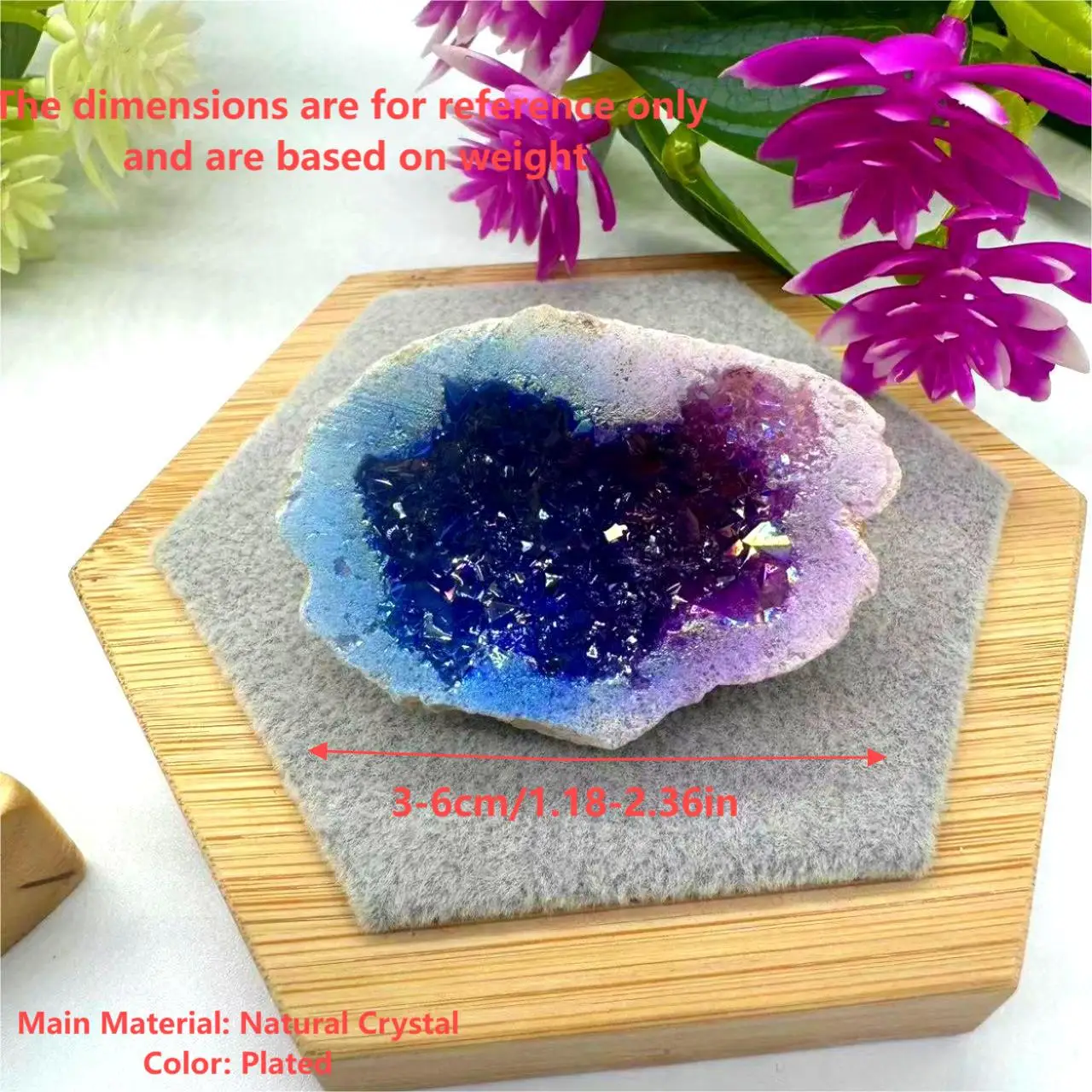 1PC Natural Agate Plated/Electroplated Cornucopia Crystal Cave Raw Stone Bare Stone Display Mineral Specimen Decoration Fortune