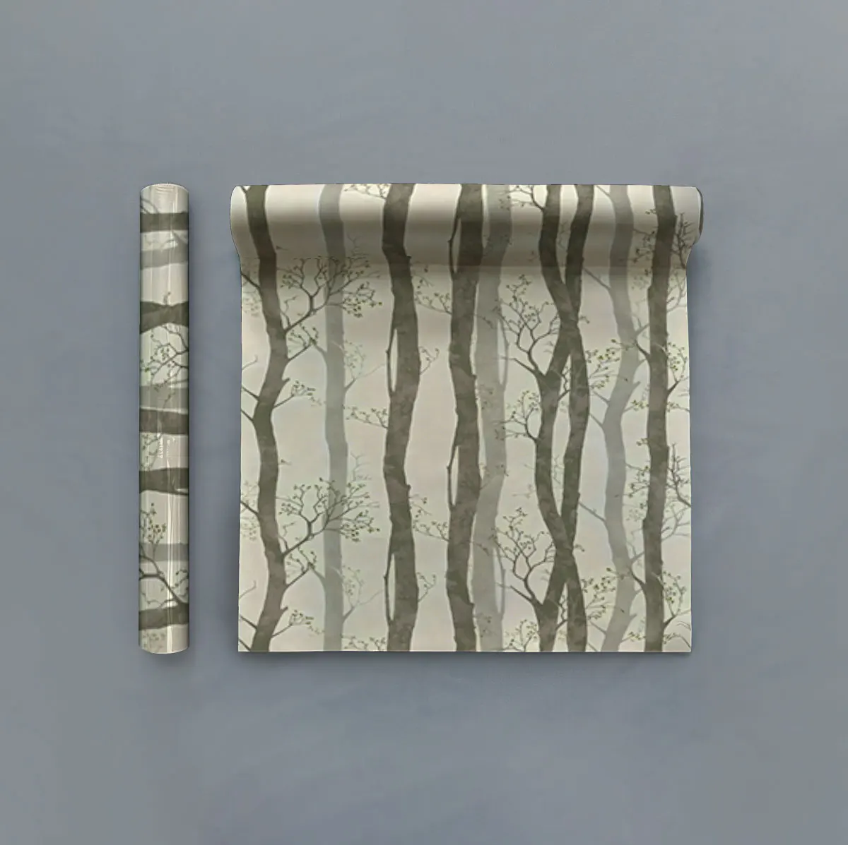Circular wallpaper with tree branches and trunk patterns, waterproof and conceal flaws
