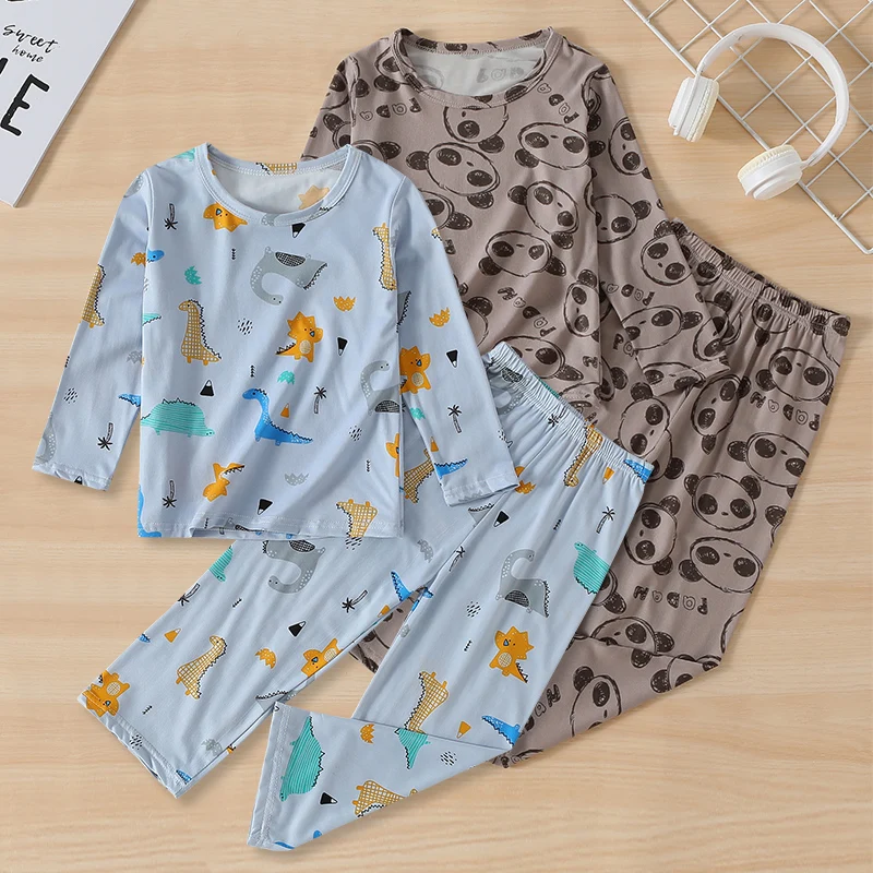 

2-piece Autumn And Winter Children's Cute Cartoon Long Sleeved Pants Home Set For Boys And Girls Casual Versatile Seepwear