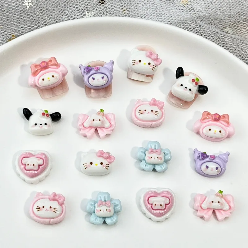 

10pcs Hello Kitty Decoration Cute Cartoon Nail Art DIY Hairpin Accessories Travel Desktop Women Supplies Student Gift Wholesale