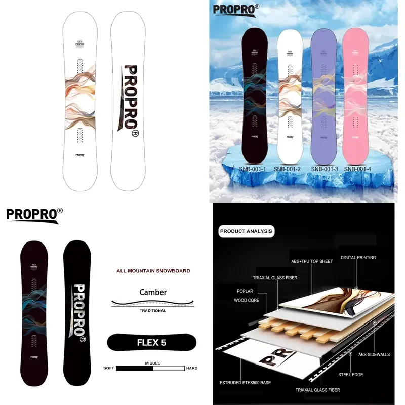 PROPRO Freestyle Man Adult Winter Outdoor Sports Snowboard All Mountain Snowboard Fiber Glass Camber Style Snowboard