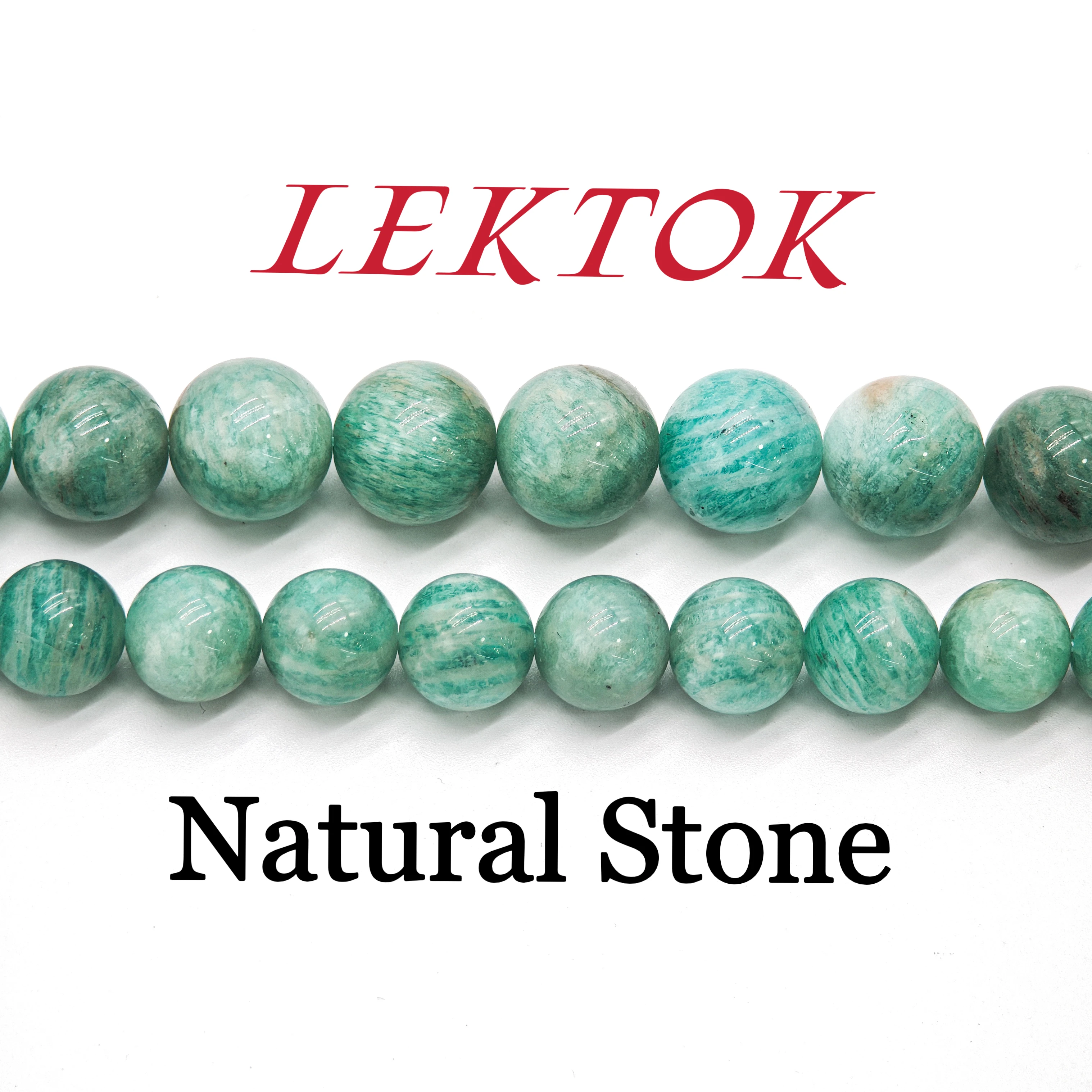 

Natural Stone Blue Amazonite Round Loose Spacer Beads 4 6 8 10 12MM For Jewelry Making Fit DIY Bracelet Accessories 15"Inches