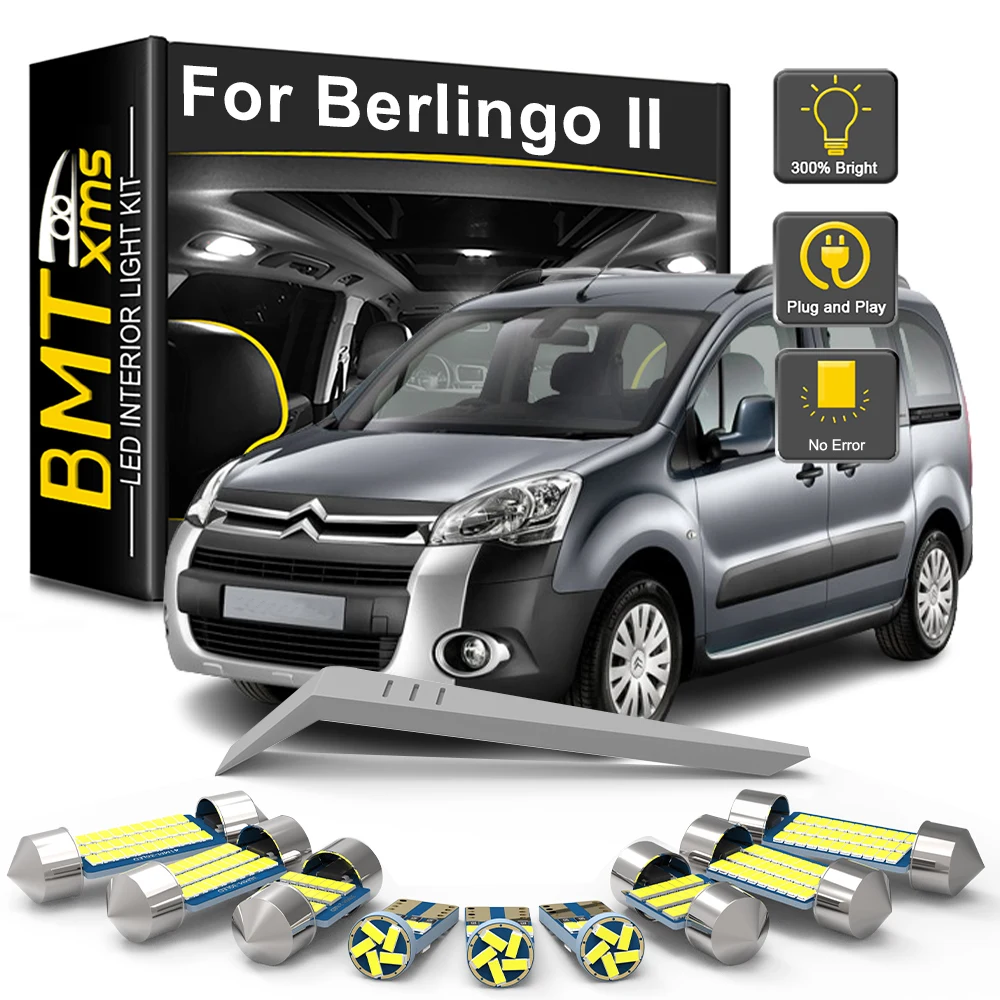 

BMTxms 6/11PCS For Citroen Berlingo 2008-2013 2014 2015 2016 2017 2018 Canbus Car LED Interior Light Bulb Kit Lamp Accessories