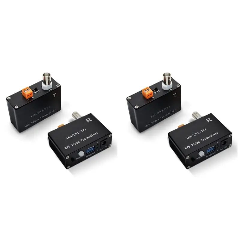 2x-1-チャンネルアクティブビデオバラン-cctv-カメラ用ツイストペアトランスミッター-bnclong-range-ahd-tvi-cvi-5-10mp-b12b-用