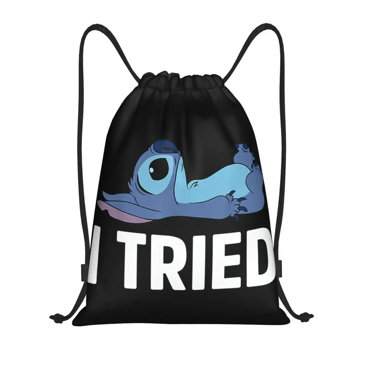 Custom Anime Drawstring Backpack Women Men Sport Gym Sackpack Foldable I Tried Training Bag Sack