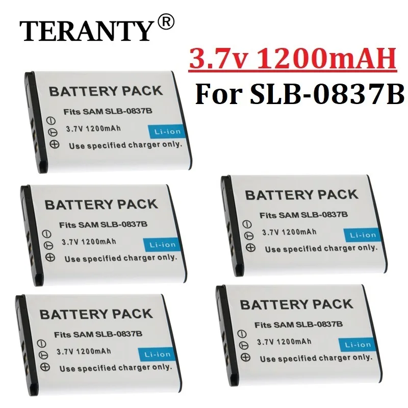 3.7v 1200mAh SLB-0837B SLB-0837(B) SLB0837B aparatów Samsung Digimax I6 PMP L50 L60 L80 i70 i70S L700 L700S L73 NV3