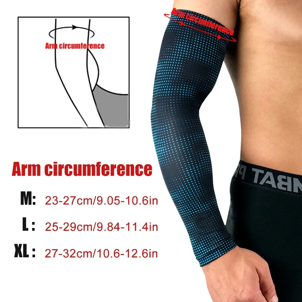 1Pcs Sports Arm Compression Sleeves for Men Women, Arm Cooling Sun Protection for Running Baseball Basketball Golf Tennis