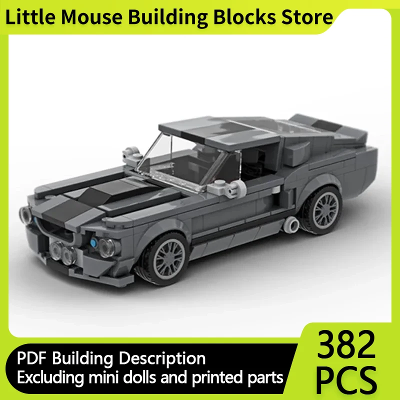 Speed Champion  Model MOC Building Bricks GT500 American Muscle Car Modular Technology Gifts Children Suit Toys Holiday Assemble