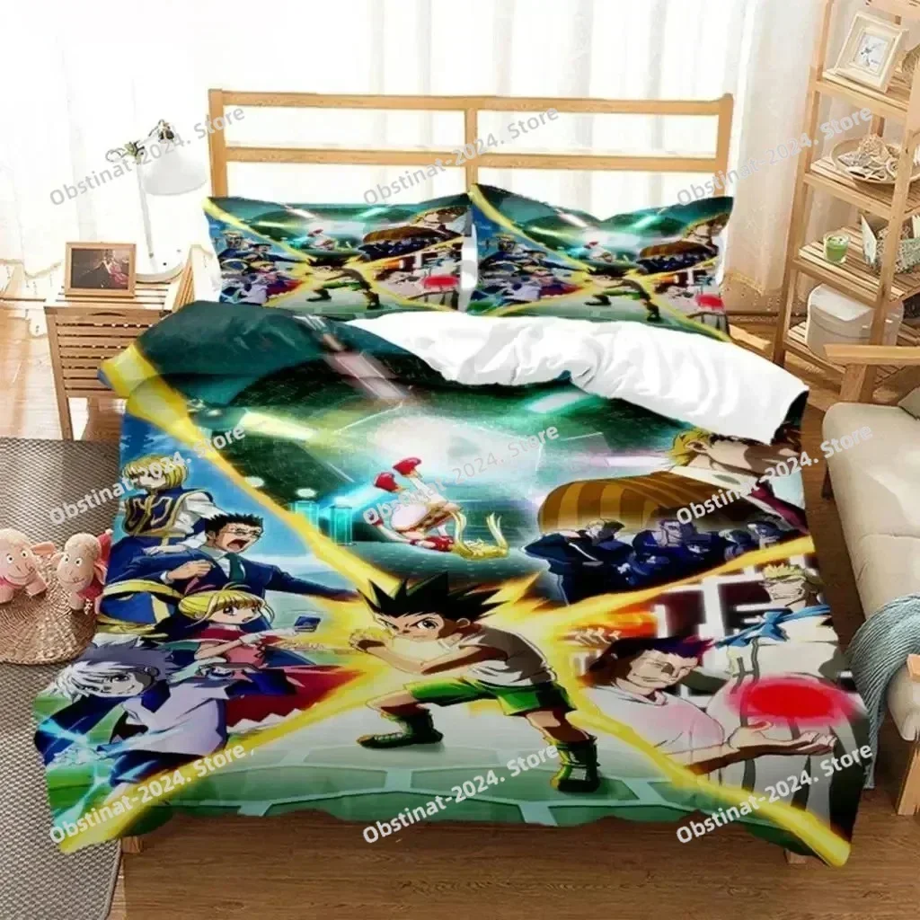 3D Anime HUNTER HUNTER Bedding Set Printed single Comforter Quilt Bed Cover Duvet Cover Pillow Case 3 Pieces Set Kids Adult Size