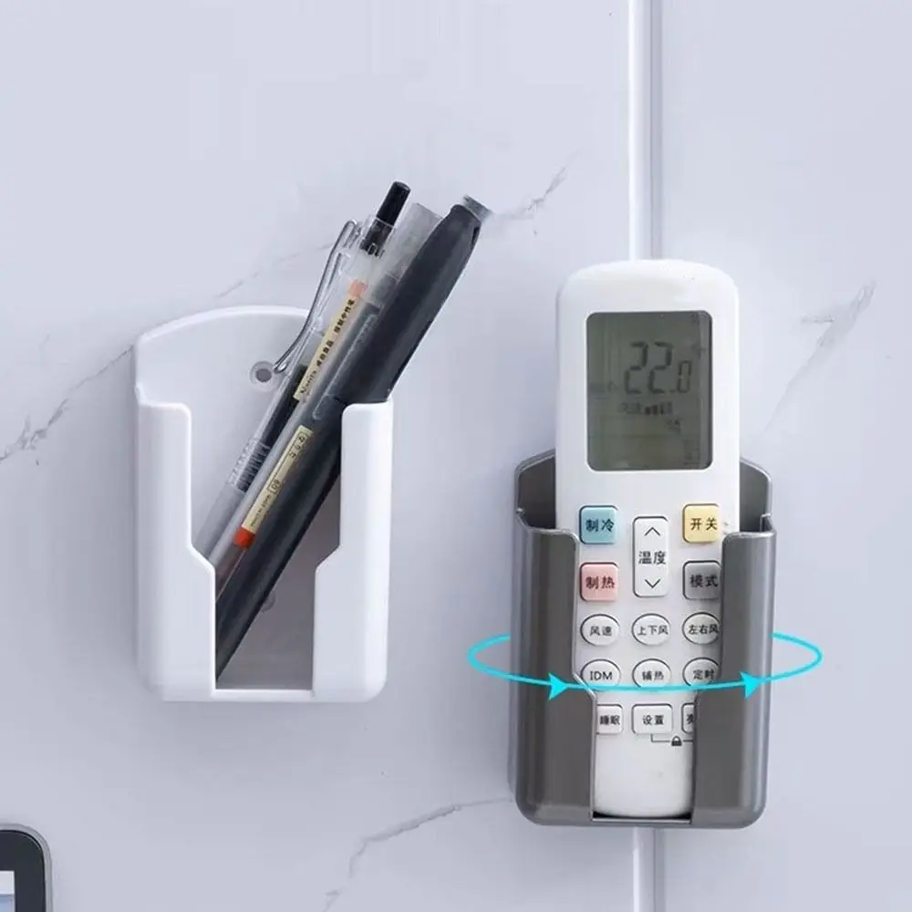 Plastic Air Conditioner Remote Control Holder Self Adhesive White Remote Controller Holder Waterproof Wall Mounted