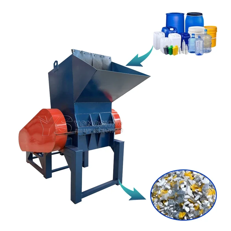 china plastic crusher machine price waste plastic bag film pipe pvc pp pe pet bottle plastic crusher machine with diesel engine