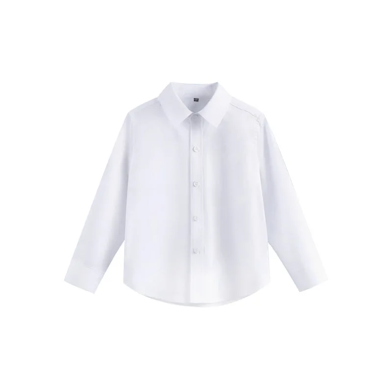 Children's Long-Sleeved White Shirt Spring Autumn School Uniform Primary & Secondary Students Piano Performance
