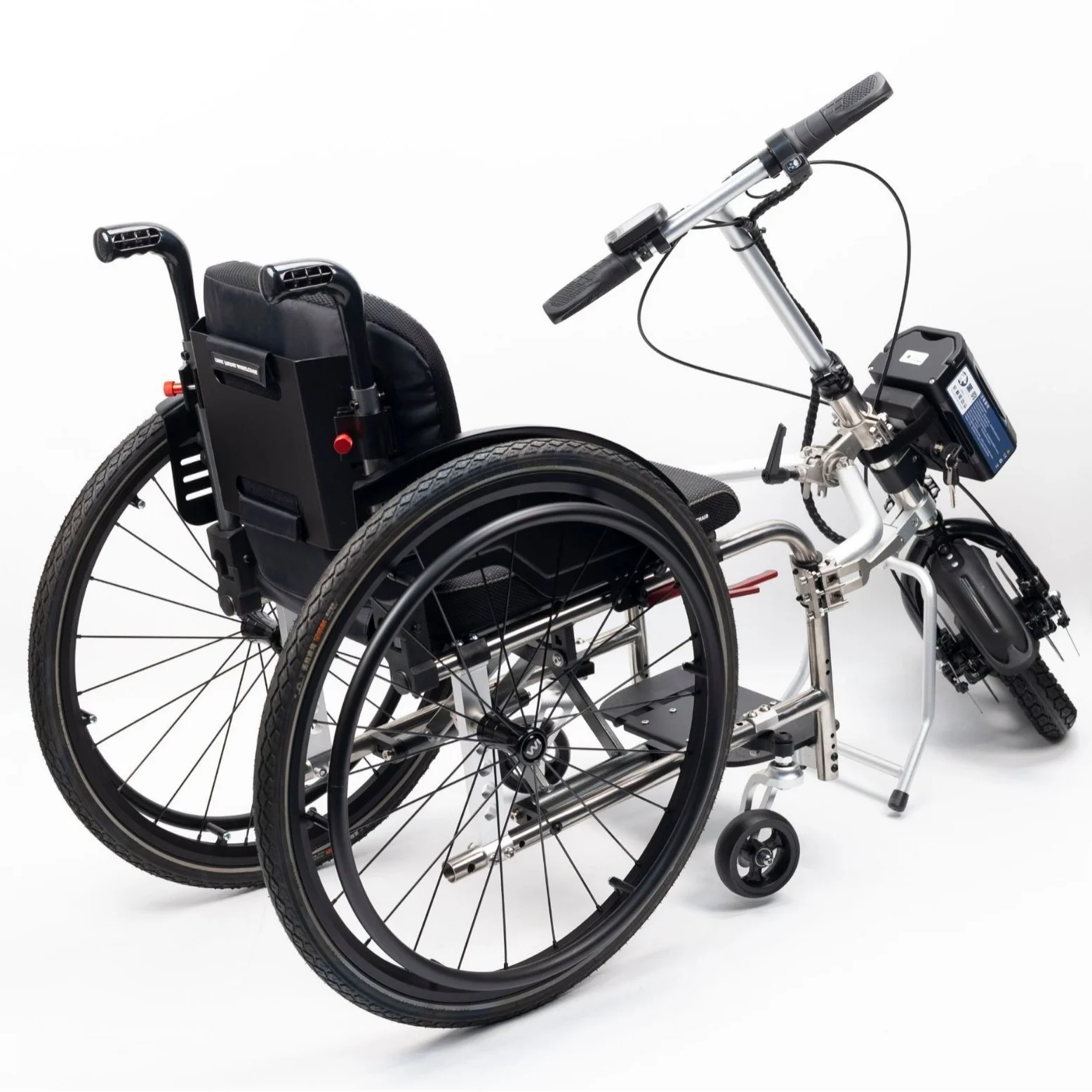 500W Powerful Electric Handcycle For Wheelchair, Disc Brake System, Foldable Tricycle Attachment For Disabled