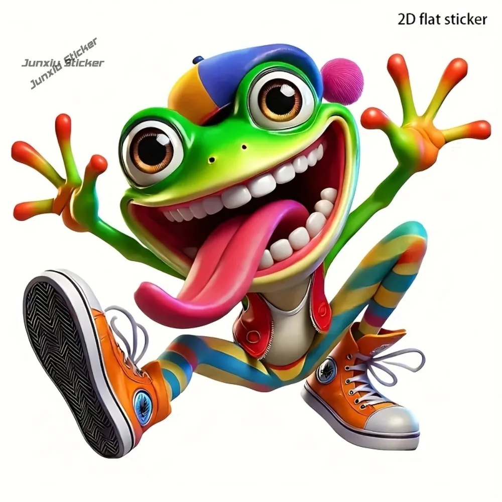 

Vibrant Frog Vinyl Sticker Surface Sticker Suitable for Vehicles, Laptops, Trucks, Bikes, Windows, And Walls - Self-Adhesive