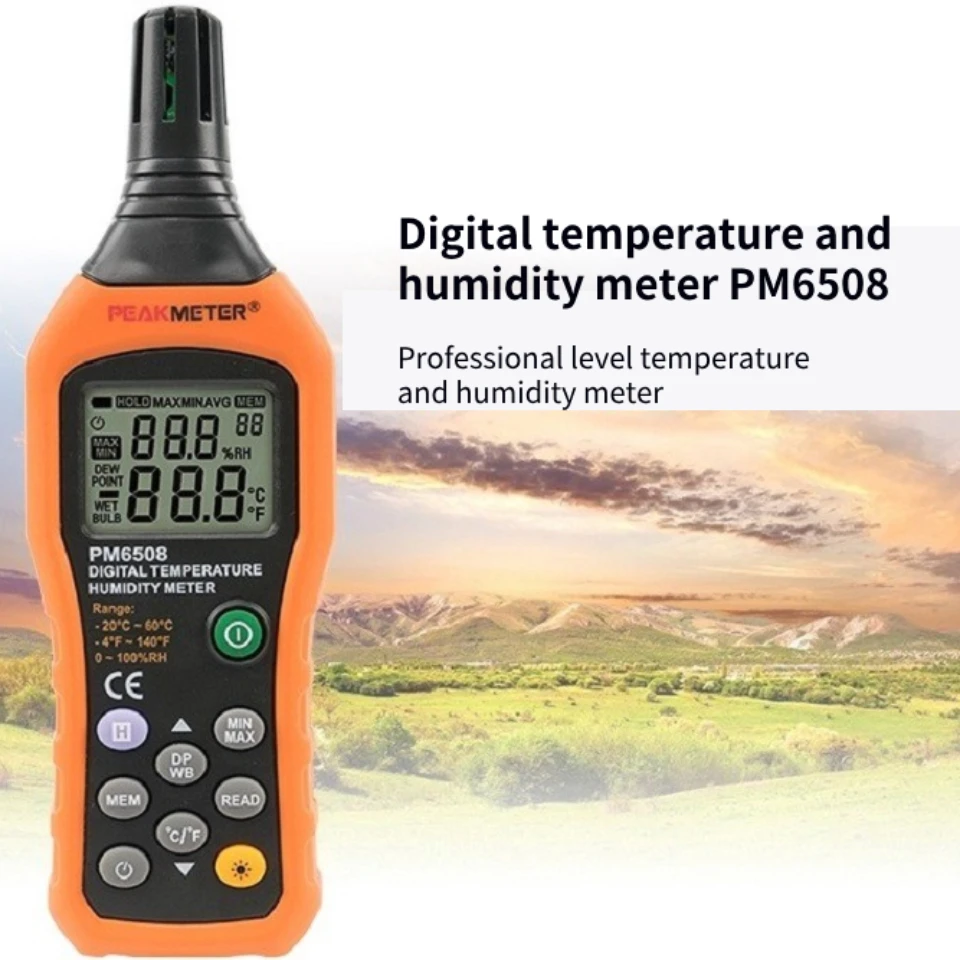

Digital temperature and humidity meter accurate measurement, measurement range:-20 ℃ -60 ℃, rapid response, backlight, handhel