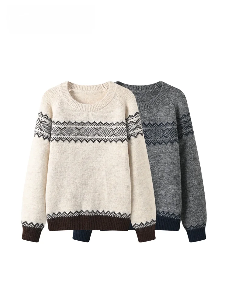 

CaraCLUB plus Size round Ne Long Sve Knitwear Women's Autumn Winter New Sle Lazy Faion Top for Plump Sister