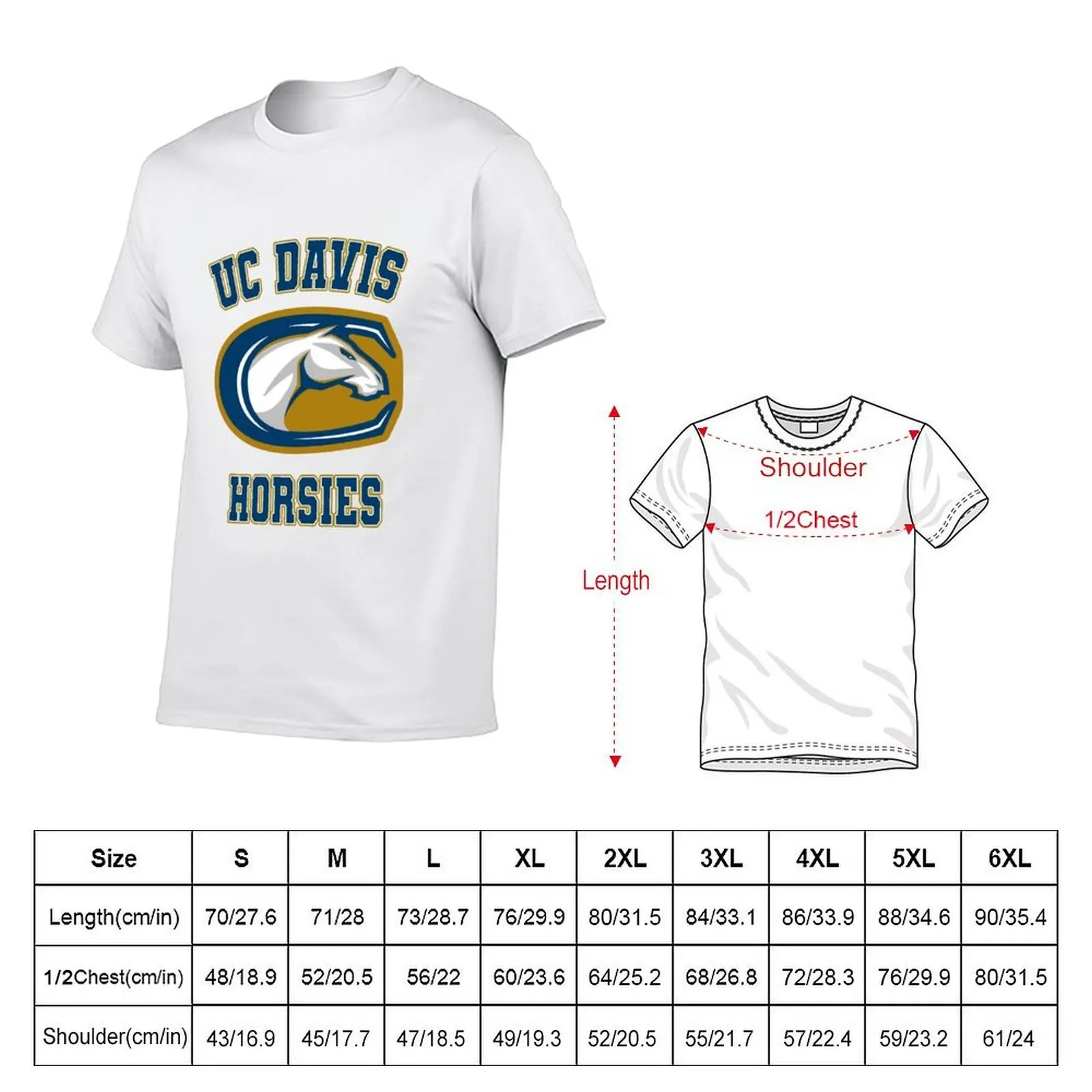 UC Davis Mascot (Aggies/Horsies) T-Shirt t shirt custom print cotton t shirt man T-Shirt