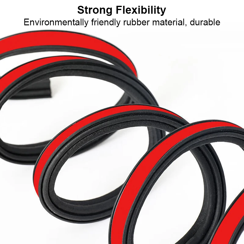 5/8/12m Car Door Rubber Seal Strip Double-Layer Auto Weatherstrips Universal For Door Trunk Hood Rubber Sealing Strip