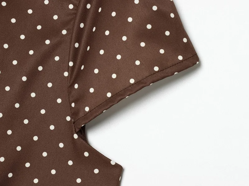 Damen Polka Dot Kurze Hosen Sets Zweiteiliges Sommer-Outfit mit Mittelhohem Bund Damen-Anzug Sommer Crop Top Urlaubsoutfit für Frauen – Detail 8