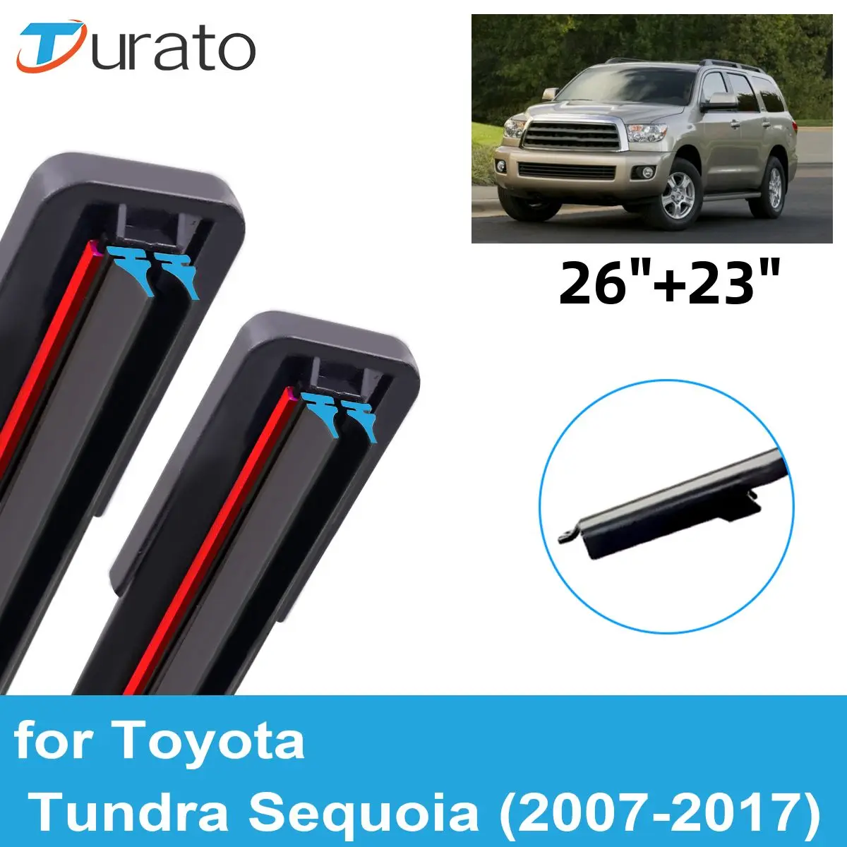 

2 шт., автомобильные щетки стеклоочистителя для 2007-2017 Toyota Tundra Sequoia, переднее ветровое стекло, лобовое стекло, двойные резиновые автомобильные аксессуары 2016 2017