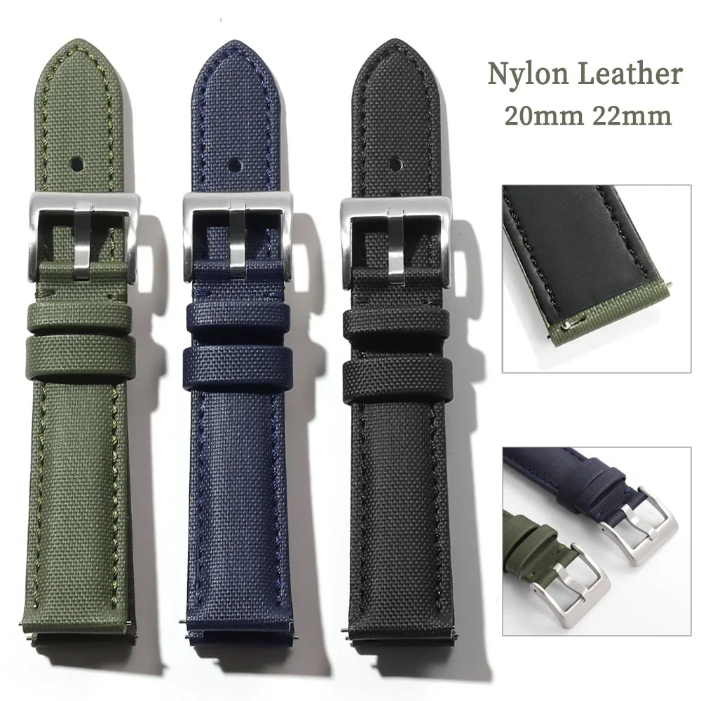 20mm 22mm Sailcloth Nylon Strap Quick Release Watchband for Seiko for Omega Divers Wristband Waterproof Sport Men Women Bracelet