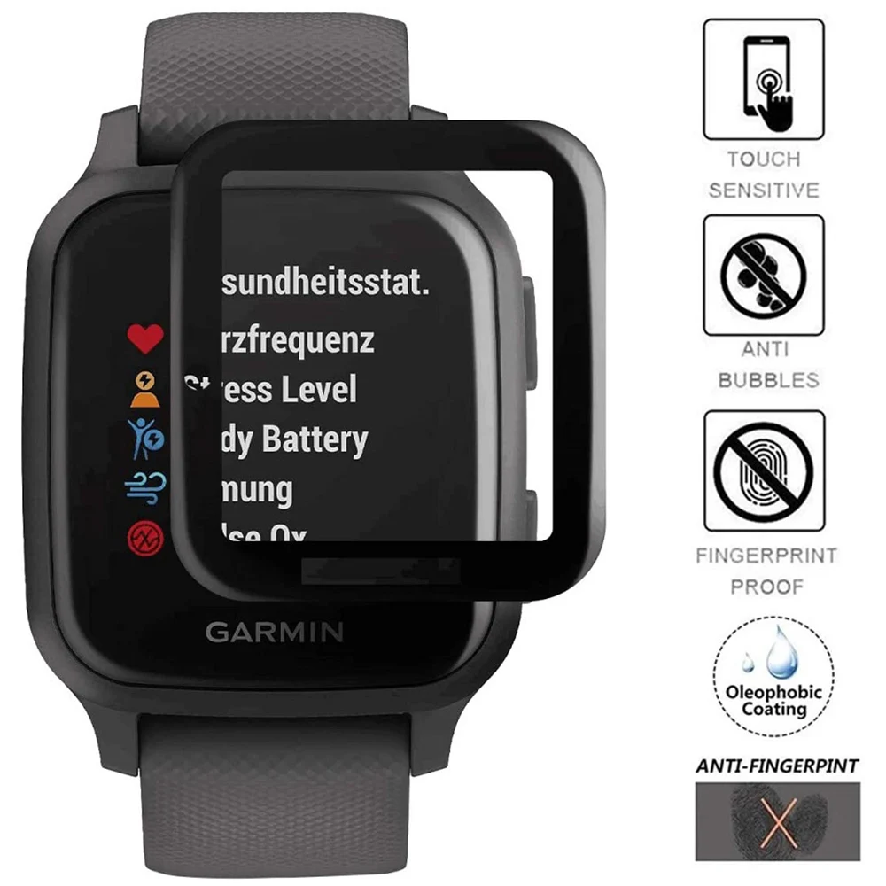 2/4/6 stücke 3d screen protector film für garmin venu sq smart watch bildschirms chutz weicher film nicht gehärtetes glas