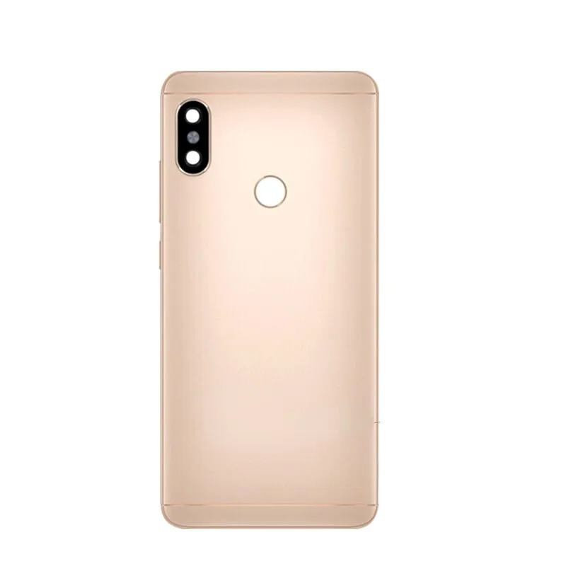 Boîtier arrière pour Xiaomi Redmi Note 5 Pro, couvercle de batterie arrière, pièces de rechange avec objectif d\'appareil photo, touche latérale