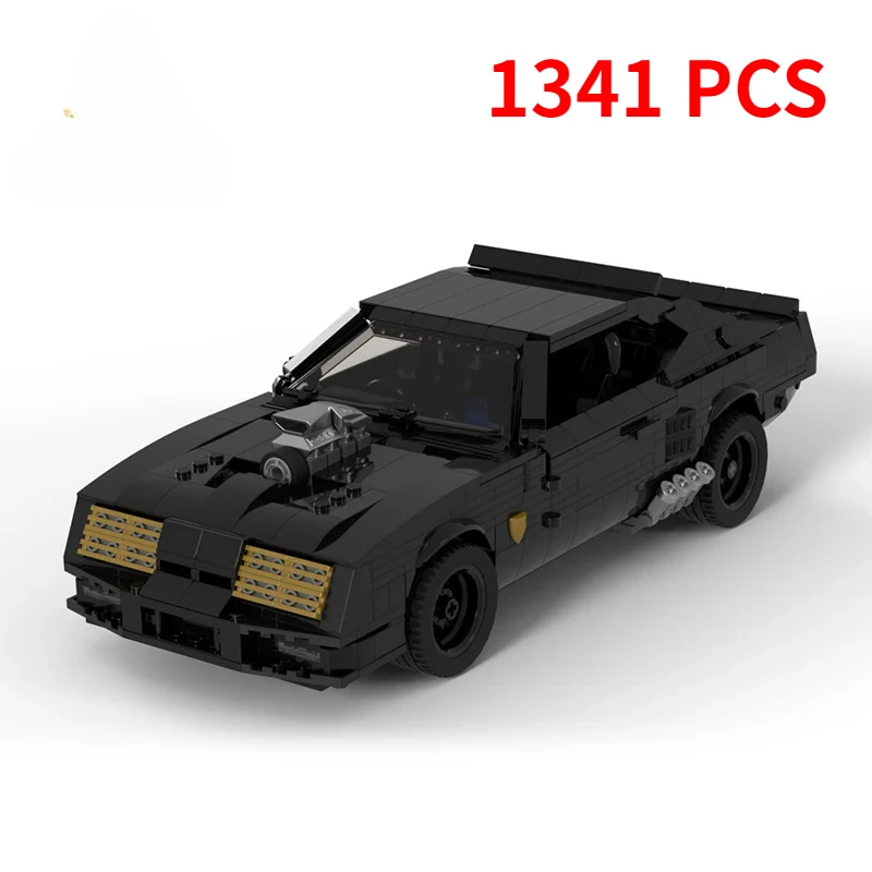 Film Merchandise Maxs V8 Interceptor Bausteine MOC- 198858   Schwarzes Supercar-Montagemodell, Puzzle für Kinder, Spielzeug, Jungen, Geburtstagsgeschenk