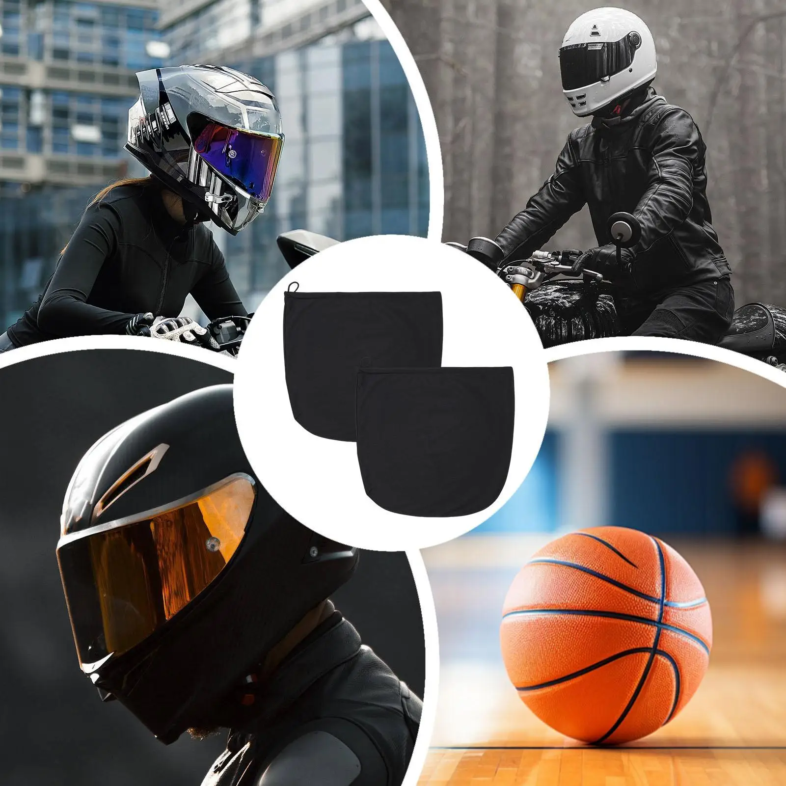 Helmet Storage Bag Motorcycle Helmet Storage Drawstring Bag 2 Pieces Large Capacity Headgear Protection Organizer For Sports Ski