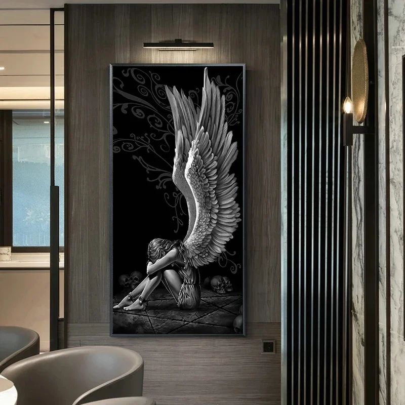 Fantasy Angel Girl Canvas Painting Modern Creative Pop Art Poster Bedroom Living Room Home Decoration Mural(No Frame)