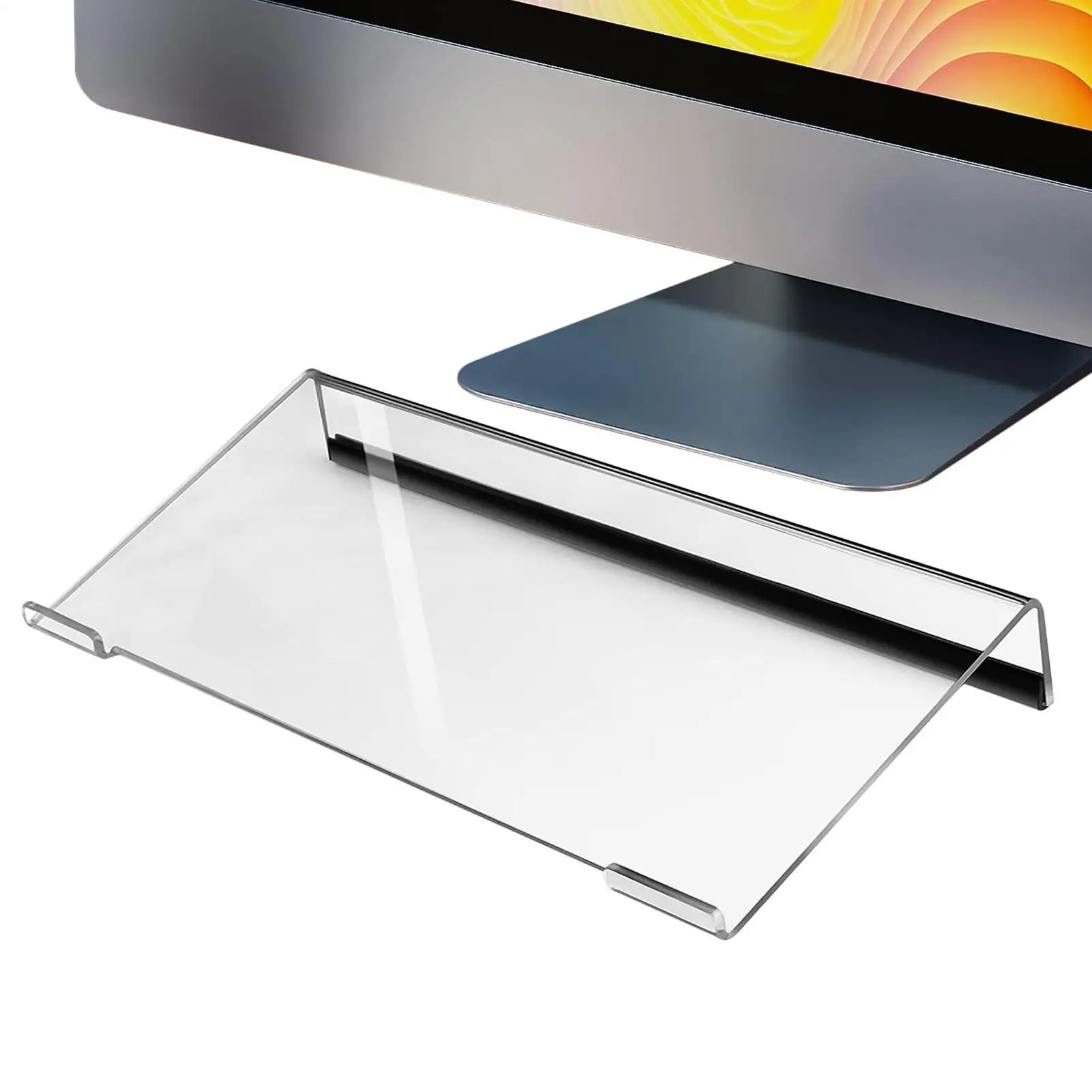 Tilted Computer Keyboard Stand, Clear Acrylic Keyboard Tray Holder for Easy Ergonomic Typing, Keyboard Riser for Office Desktop