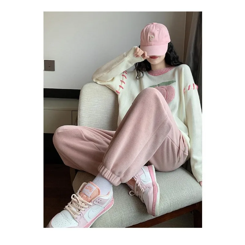 

Women's Fleece Sweatpants Thickened Cotton Pants in Autumn and Winter Polar Fleece Warm Pants Leggings Sweatpants