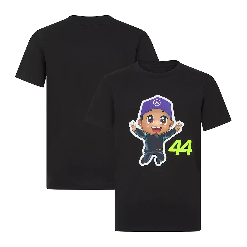 

2025 Lewis Special Edition Caricature T-Shirt Mens Racing Car T-Shirt Short Sleeve Tee Training Uniform Breathable Moto Jersey