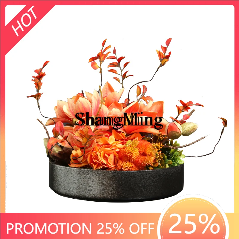 CL  table turntable simulation flower dining table middle ornament high-end dining table bonsaidecoration ornament
