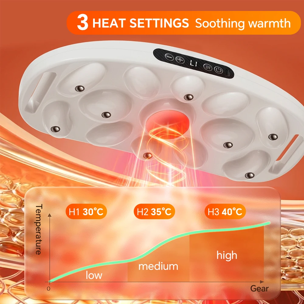 Electric Abdominal Massager Fitness Enhancer 9-Speed Adjustable with Heat Anti-Cellulite Remover for Weight Loss & Body Shaping