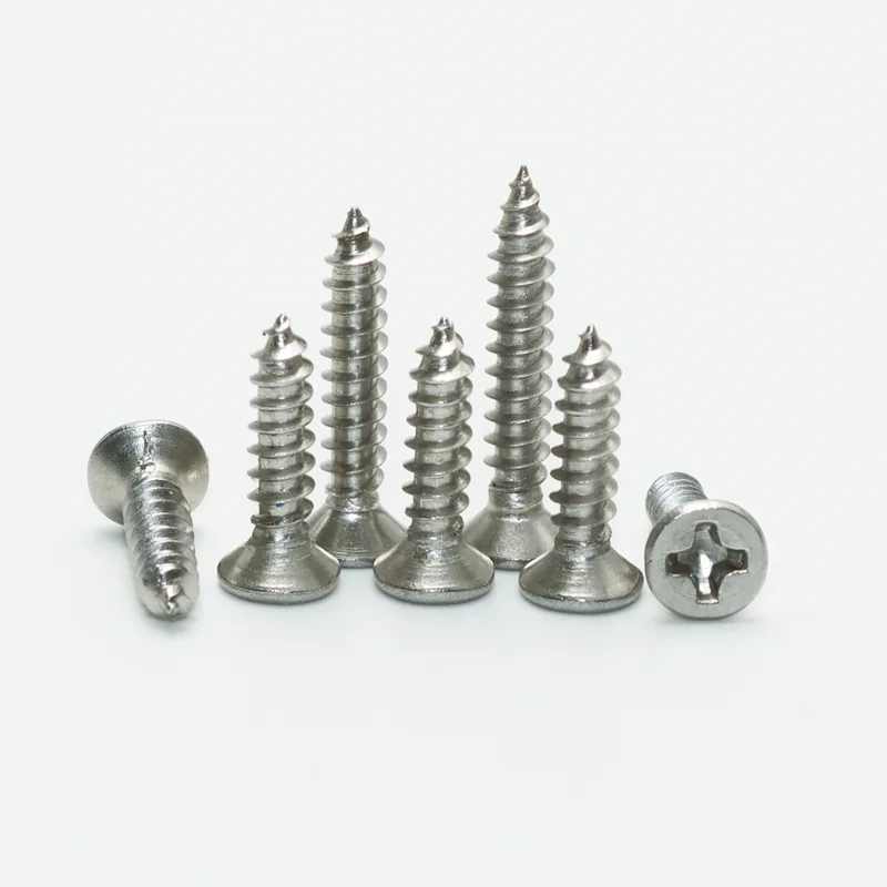 Selbstschneidende Schraube aus Edelstahl A2 304, Kreuzschlitz-Senkkopfschrauben, verschleißfest, Rost, M1, M2, M3, M4, Flachkopf-Holzschrauben – Detail 4