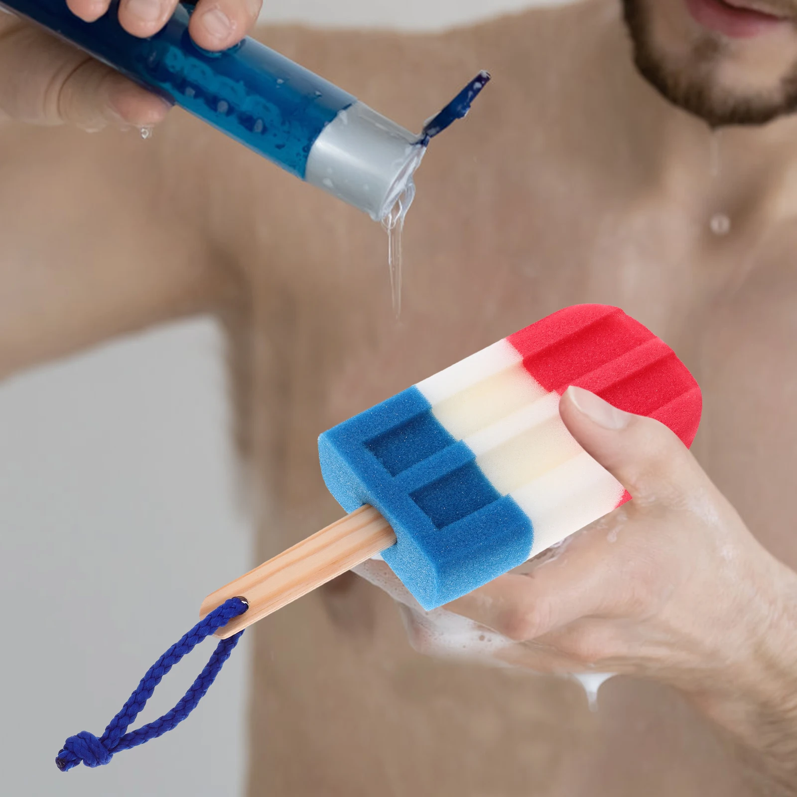 

6pcs Shower Bath Ball Ice Cream Design Durable Sponge Body Scrubber Cleaning Skin Portable Travel Bath Sponge