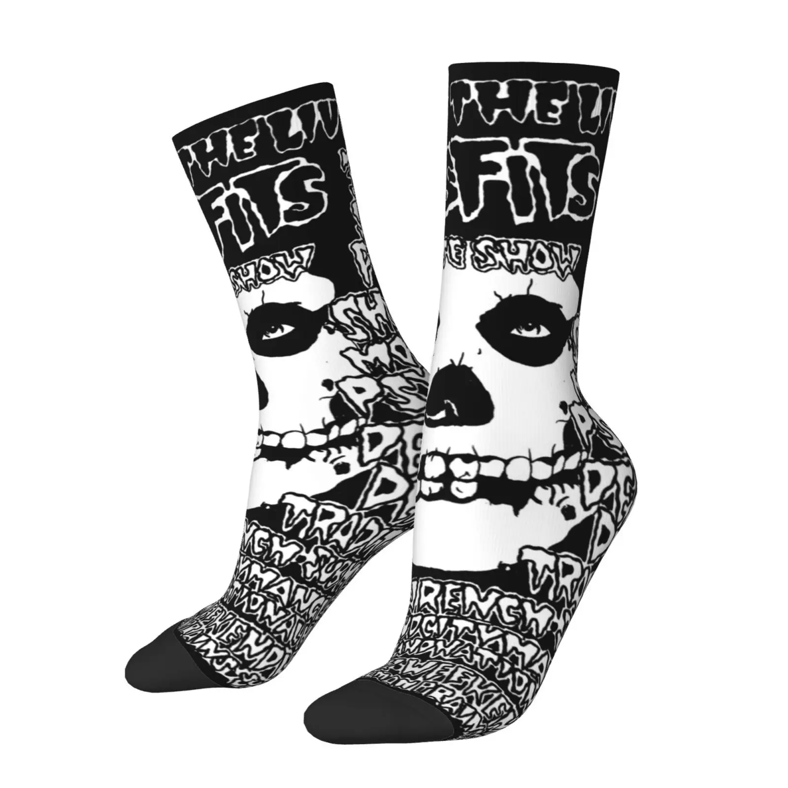 Funny Misfits Punk Rock Band Socks for Women Men 3D Print Hip Hop Fashion Socks Spring Summer Autumn Winter Breathable Crew Sock