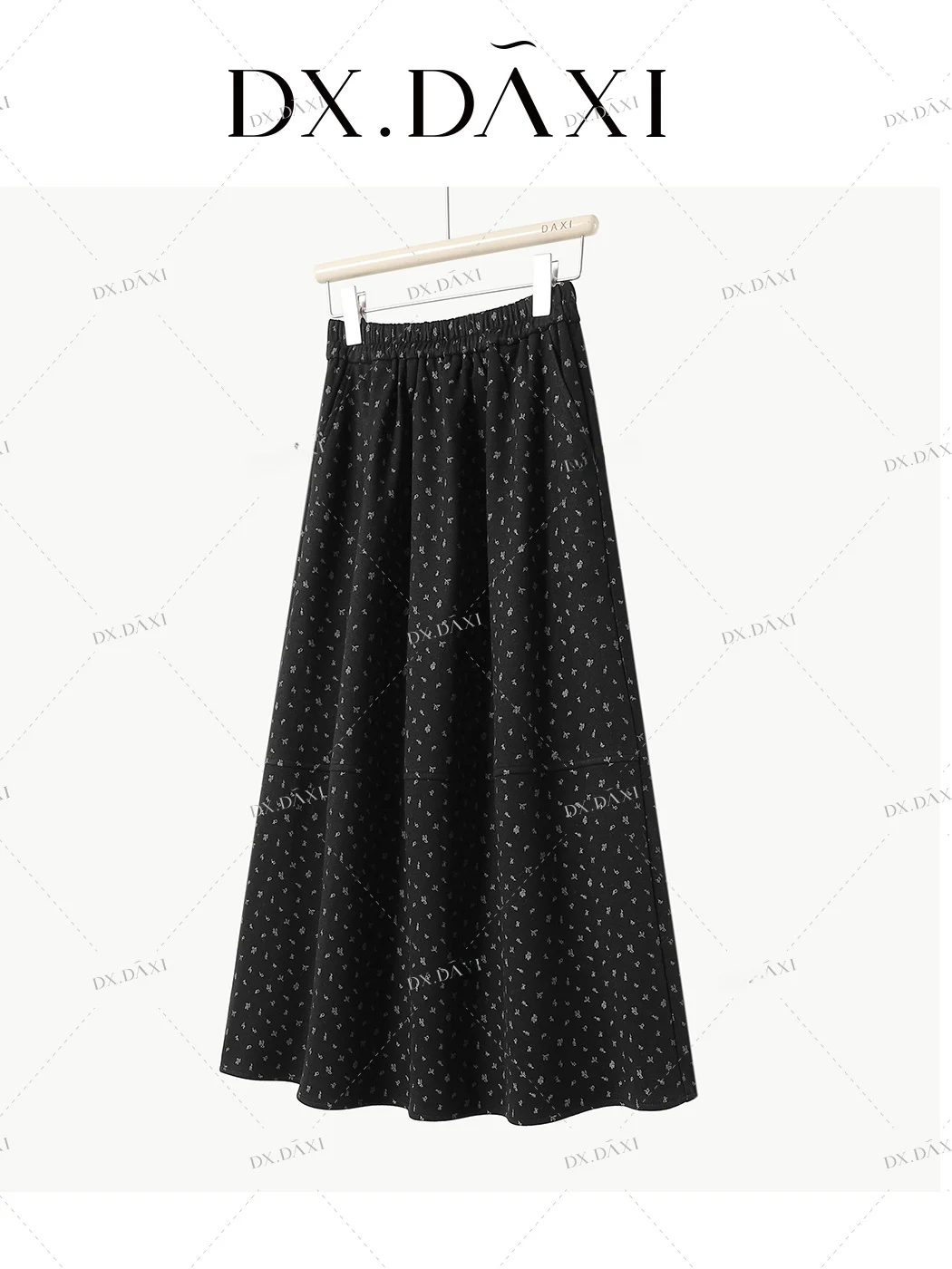 

Женская теплая повседневная юбка А-силуэта с высокой талией и цветочным принтом, удлиненная, в корейском стиле, Dr Overture от Daidahui
