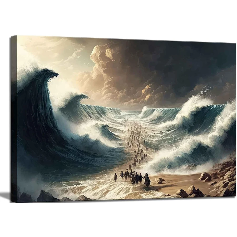 Christian diamond painting kits Bible Stories Moses Parting Egypt Crossing the Red Sea Picture Jesus Religion mosaic Wall Decor