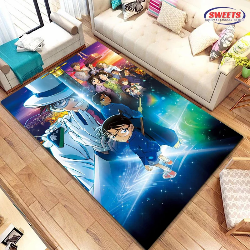 New Shelves! Classic Detective Conan Carpet, Living Room Bedroom Office Children's Room of Choice, Non-slip Machine Washable Mat