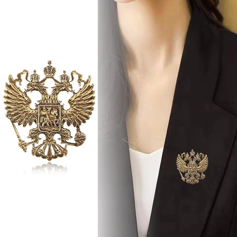 New Vintage Eagle Brooch Alloy Animal Lapel Pins Suit Shirt Badge Corsage Jewelry Brooches for Women Men Clothing Accessories