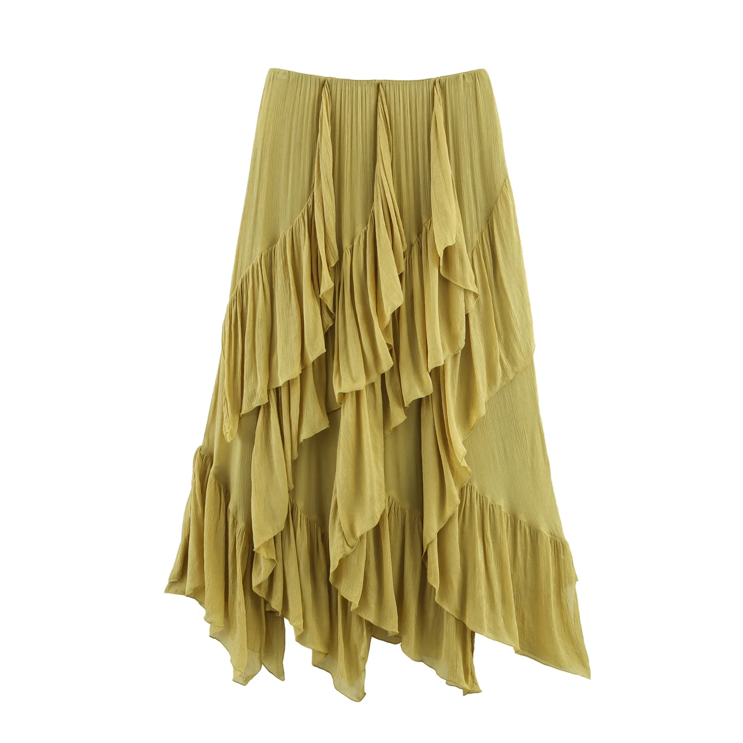 European and American style spring and summer new women's clothing irregular sweet girly style layered ruffled strap skirt