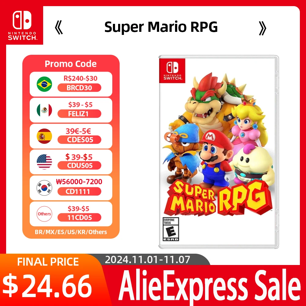 Nintendo Switch Game Deals - Super Mario RPG - Games Physical Cartridge Support TV Tabletop Handheld Mode