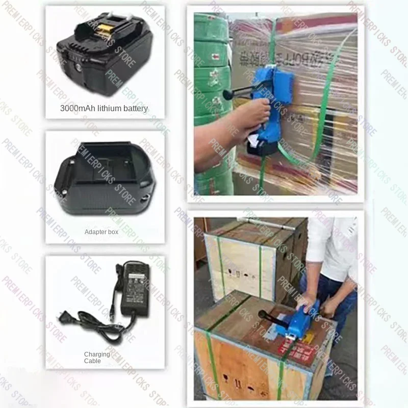 Semi-Automatic Portable Baling Machine Electric Strapping Rechargeable Packing  Banding Tools for 13-16Mm PP PET Belts